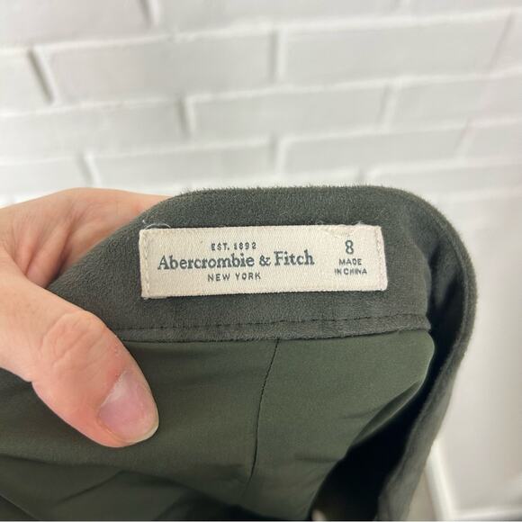 Abercrombie & Fitch Green Faux Suede Pocket Mini Skirt Size 10 - Picture 5 of 10